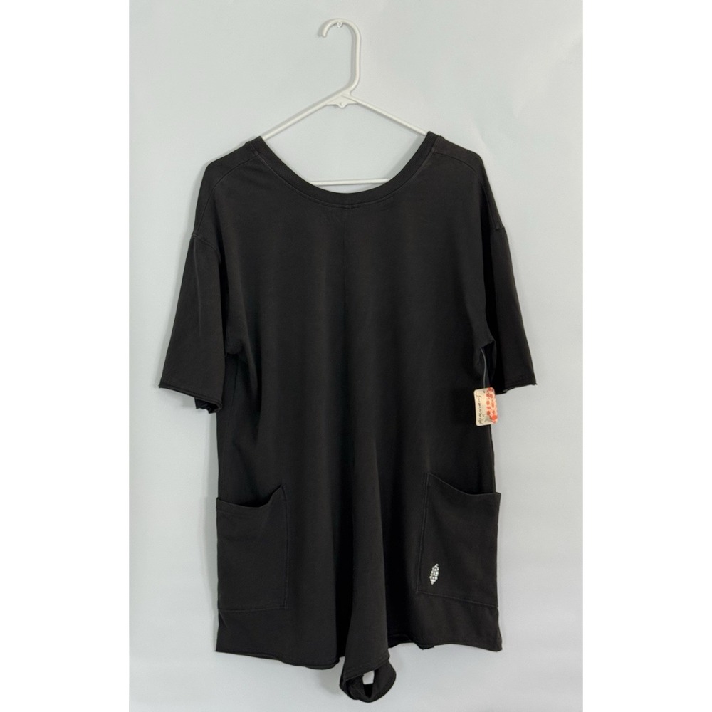 Free People Movement Women's Small Hot Shot Tee Romper, Black